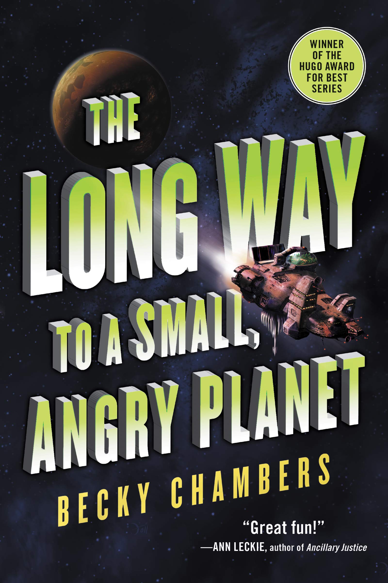 The book cover for The Long Way to a Small, Angry Planet